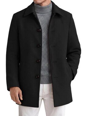 Stylish Slim Fit Men's Winter Pea Coat | Mid-Length Overcoat for Cold Weather